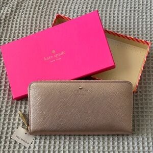Kate Spade Rose Gold Zip Wallet